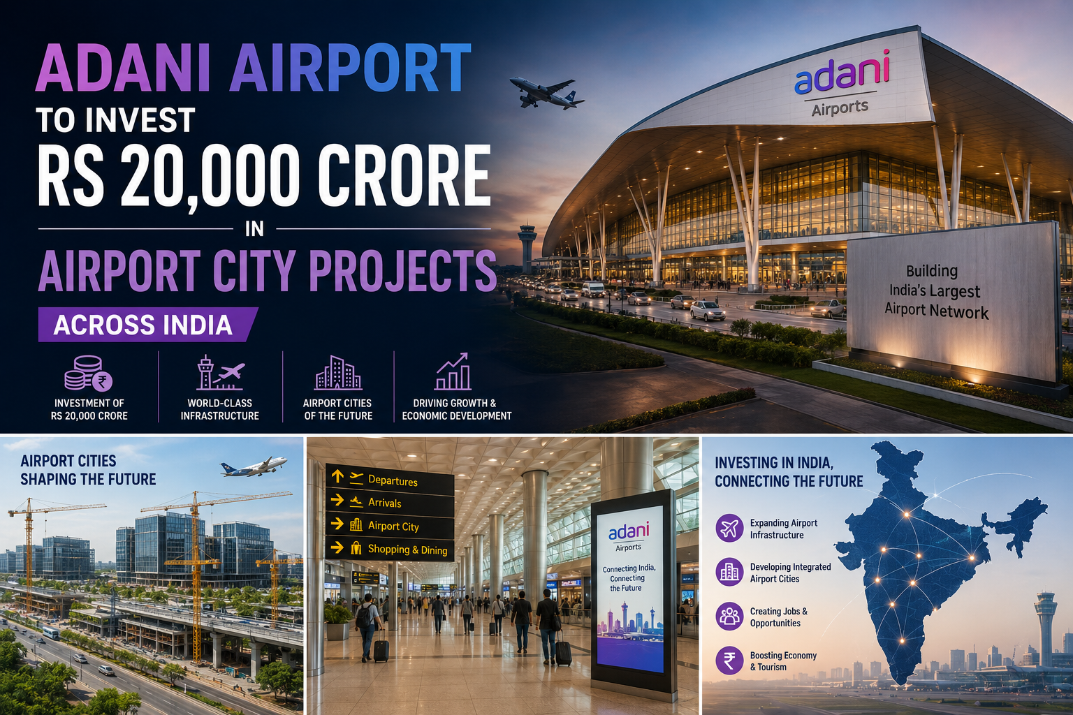 Understanding Adani Airport’s Rs 20,000 Crore Investment in Airport City Projects Across India