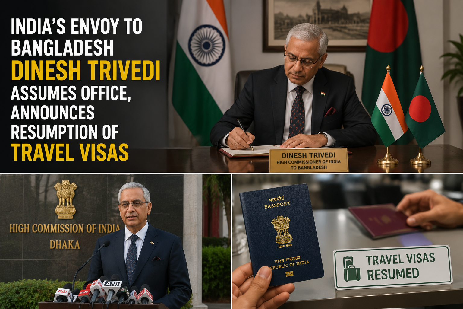 India’s New Envoy to Bangladesh Dinesh Trivedi Takes Charge and Resumes Travel Visas