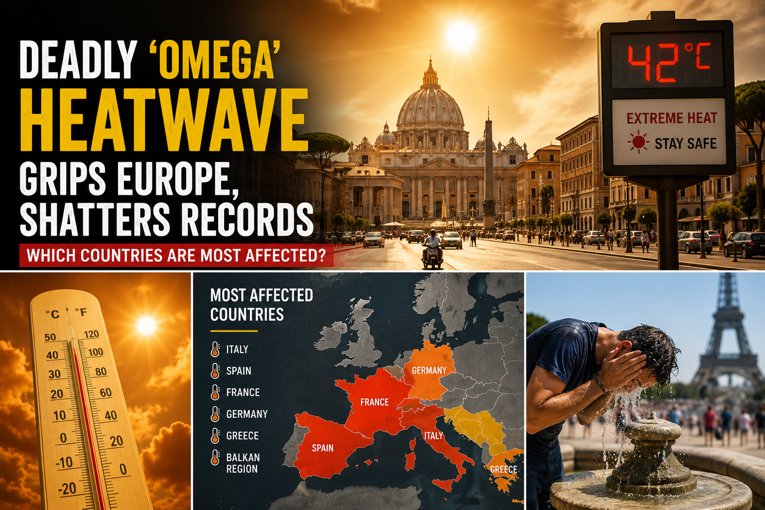 Deadly ‘Omega’ Heatwave Grips Europe: Which Countries Are Most Affected?