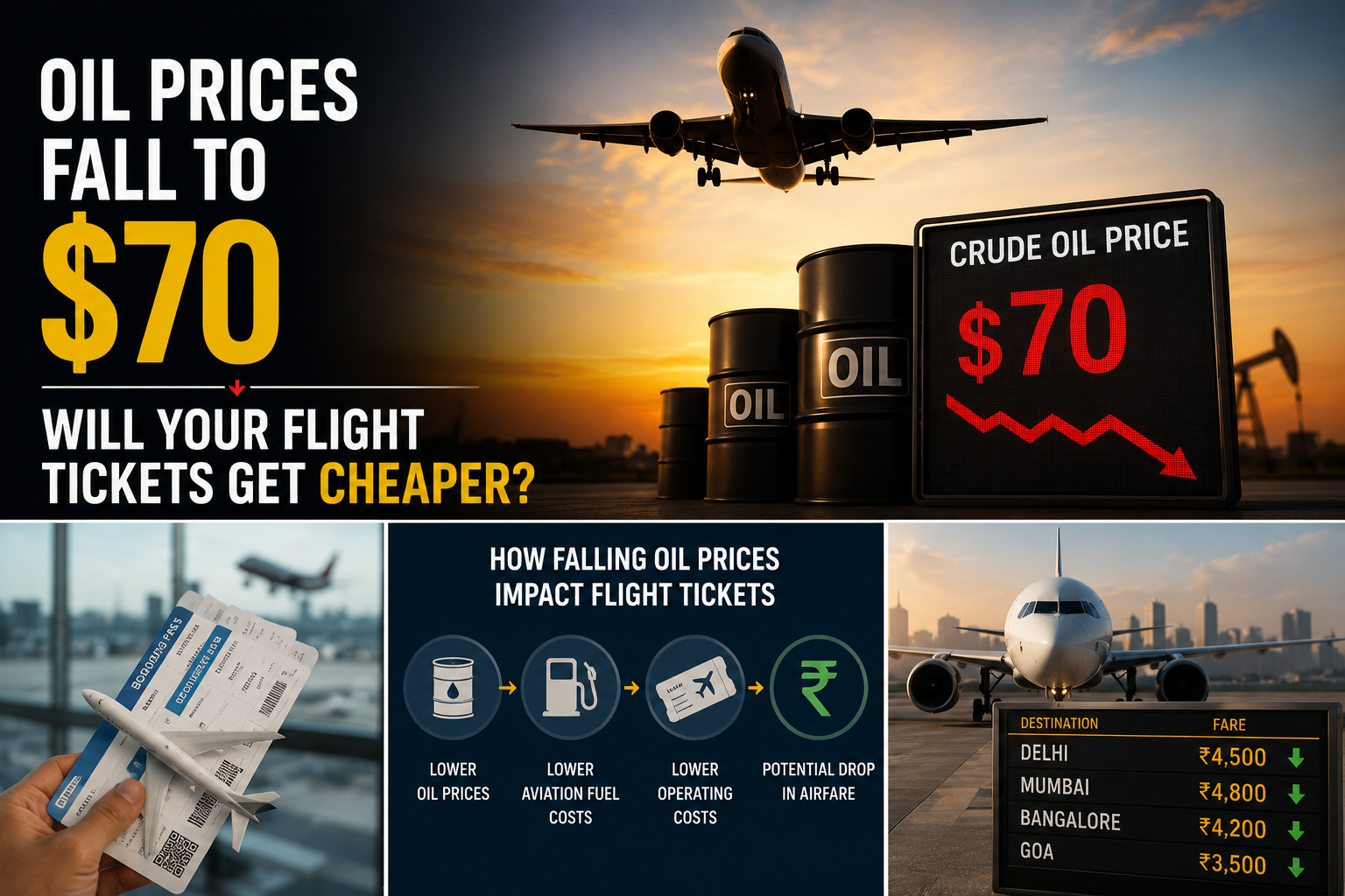 Oil Prices Fall to $70: Will Your Flight Tickets Get Cheaper?