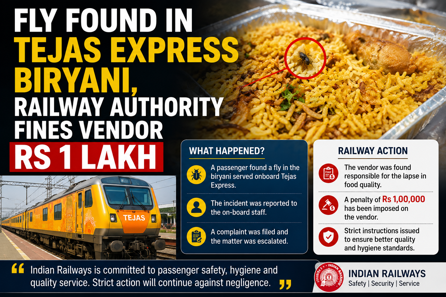 Fly Found in Tejas Express Biryani: Understanding Food Safety and Passenger Rights on Indian Railways