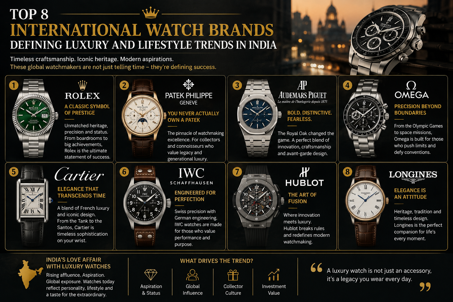 Top 8 International Watch Brands Defining Luxury and Lifestyle Trends in India